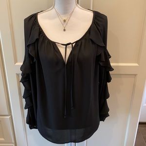 NWT Karen Kane Ruffle Sleeve Top